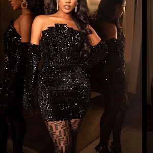Black sequin mini dress! Worn once